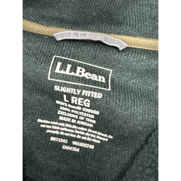 LL Bean Mens Large Pullover Green L Regular Fleece Snap T Sweatshirt Gorpcore - Picture 2 of 7